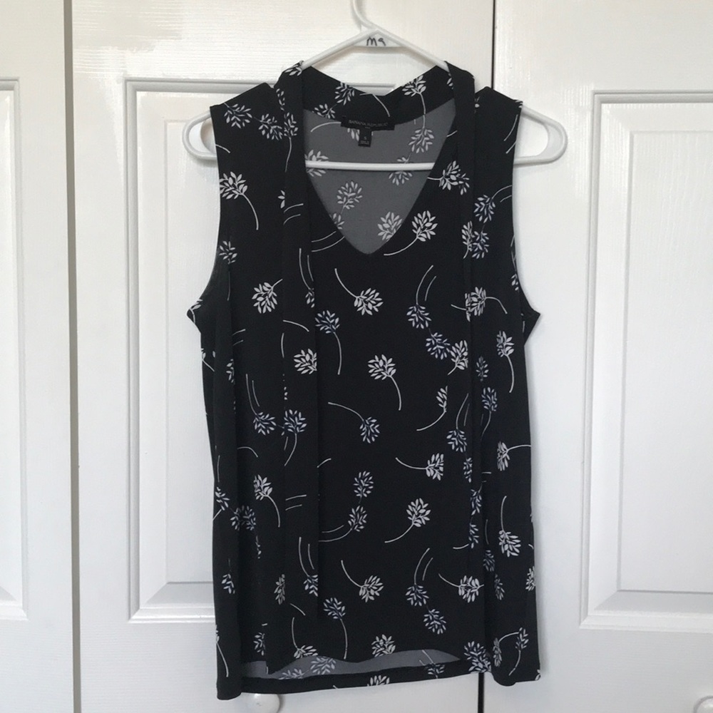 Banana republic blouse black white NWOT